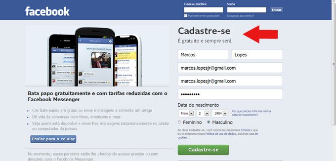 Www facebook com login com br