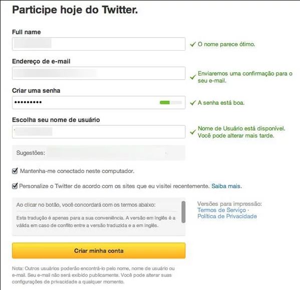 twitter entrar direto